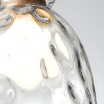 Kethor Mid Century Wood Hammered Glass Dome Pendant Light