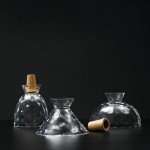 Kethor Mid Century Wood Hammered Glass Dome Pendant Light
