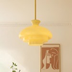 Derwent Bauhaus Cream Yellow Glass Pendant Light