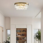 Thalassa Glass Teardrops Crystal Flush Mount Light