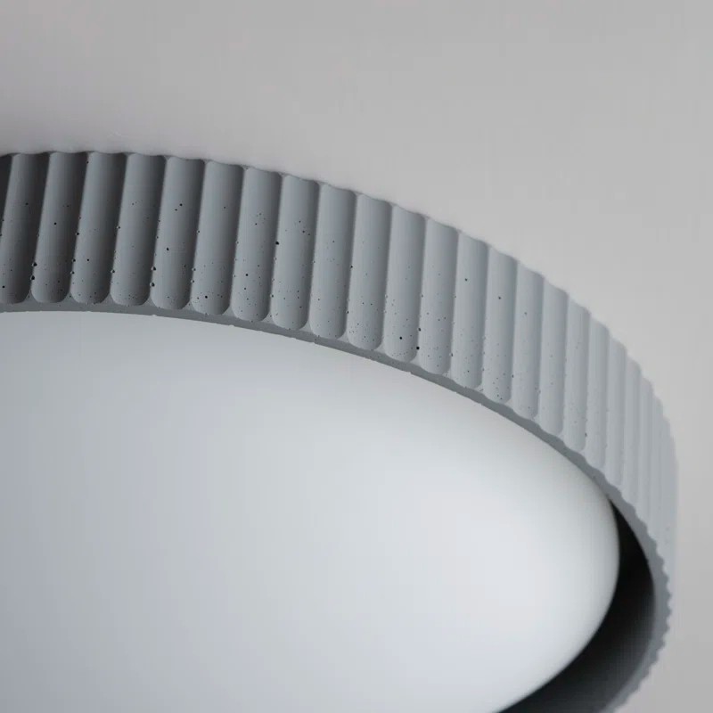 Arnold ‎Minimalist Round Led Fluted Concrete Ceiling Light