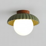 Lyril Boho Rattan Semi Flush Mount Ceiling Light