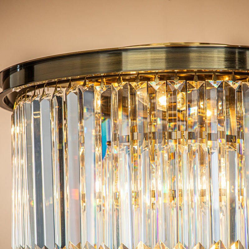 Brigitte Luxurious Three Layer Crystal Flush Mount Chandelier