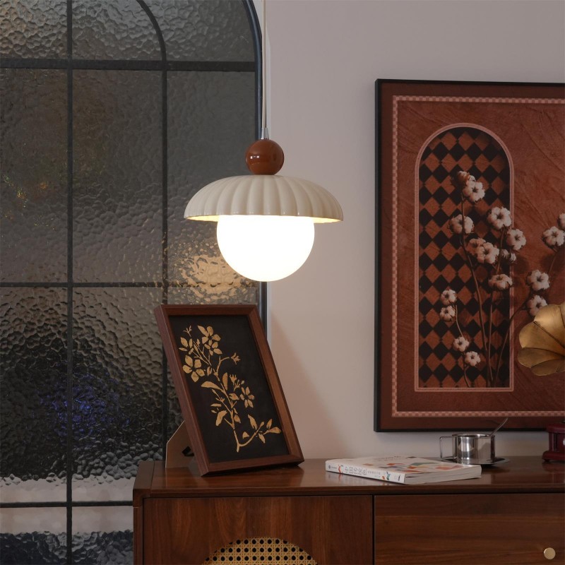 Brynley Cream Style Glass Flower Pendant Light