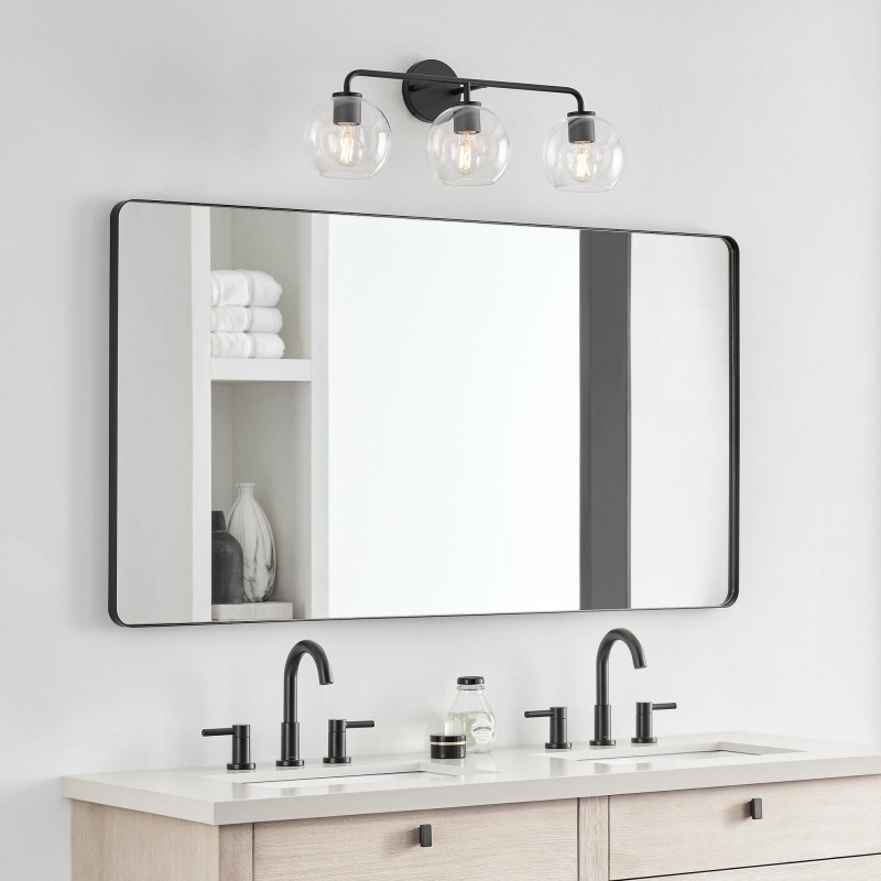 Ericka Farmhouse 3 Light Glass Globe Vanity Light