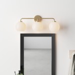 Ericka Farmhouse 3 Light Glass Globe Vanity Light