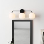 Ericka Farmhouse 3 Light Glass Globe Vanity Light