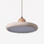 Aggiea Minimalist Yellow Travertine Frisbee Pendant Lamp