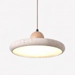 Aggiea Minimalist Yellow Travertine Frisbee Pendant Lamp