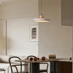 Aggiea Minimalist Yellow Travertine Frisbee Pendant Lamp