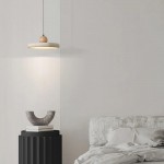 Aggiea Minimalist Yellow Travertine Frisbee Pendant Lamp