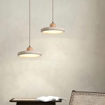 Aggiea Minimalist Yellow Travertine Frisbee Pendant Lamp