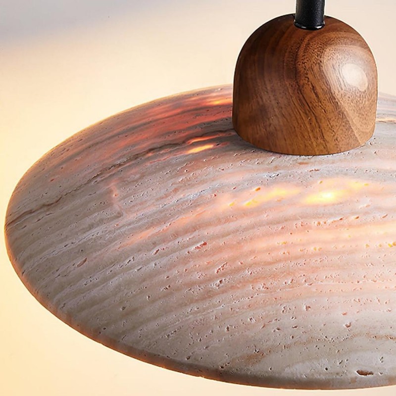 Habakkuk Farmhouse Disc Travertine Wall Sconce