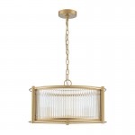Tycho Modern Fluted Glass Drum Pendant