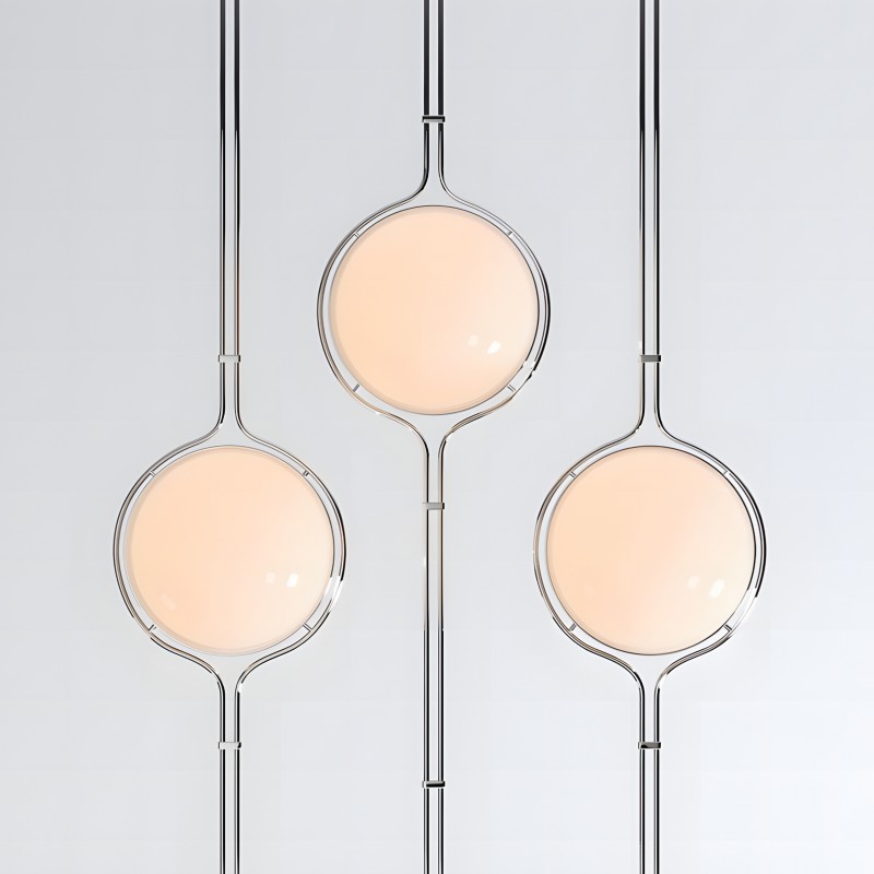 Alexandra Stylish White Acrylic Ball Floor To Ceiling Lamp