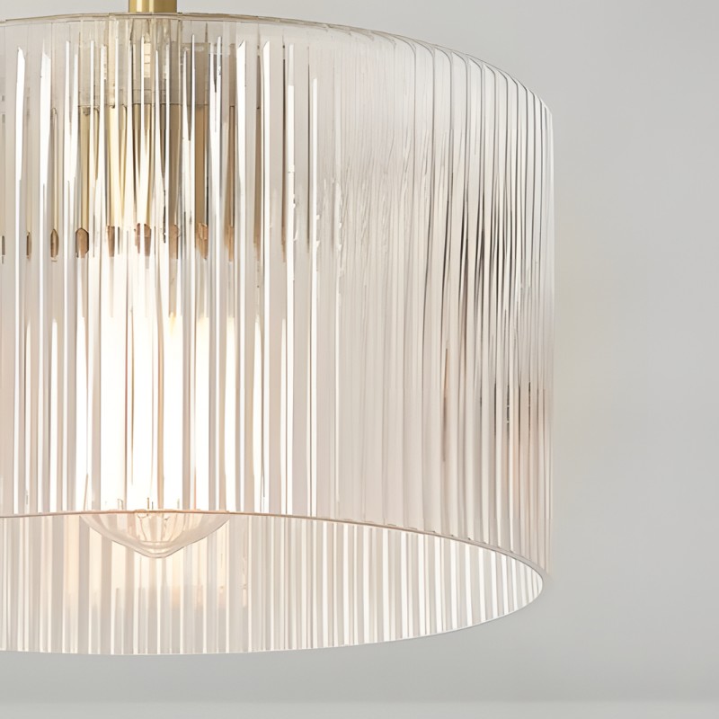 Finnda Farmhouse Ribbed Glass Semi Flush Ceiling