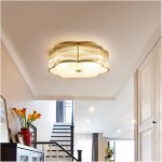 Marcela Traditional Brass Flower Ribbed Glass Ceiling Light