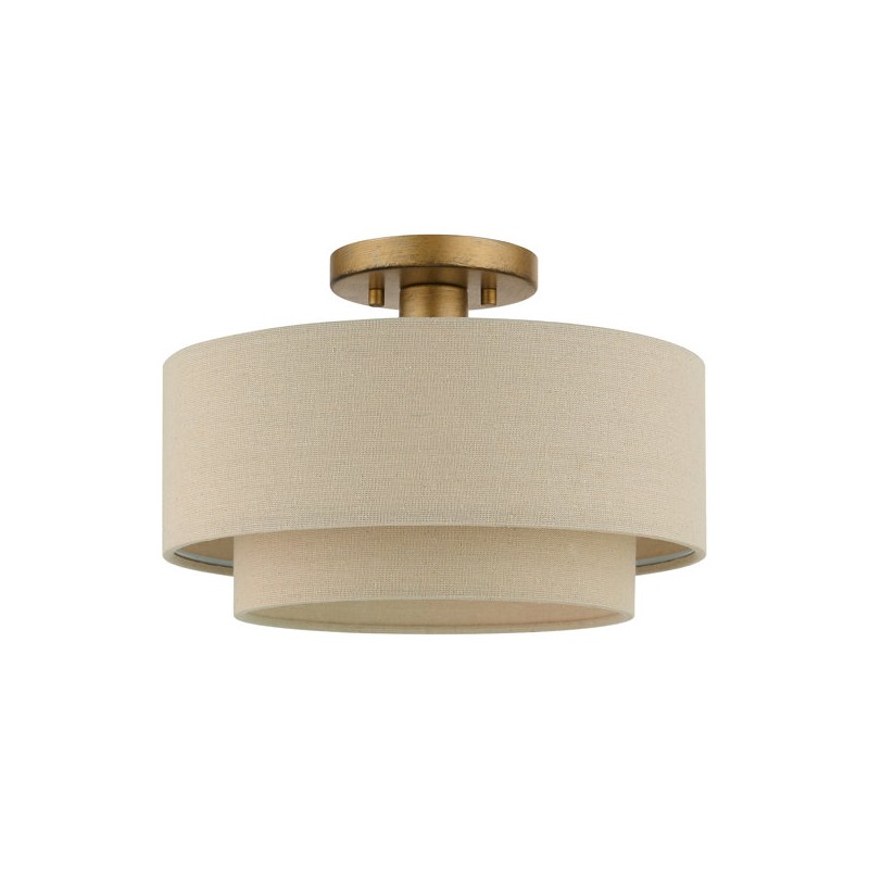 Isla Modern Drum Linen Blend Semi Flush Mount