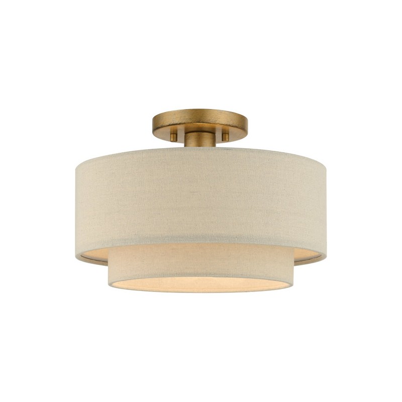 Isla Modern Drum Linen Blend Semi Flush Mount