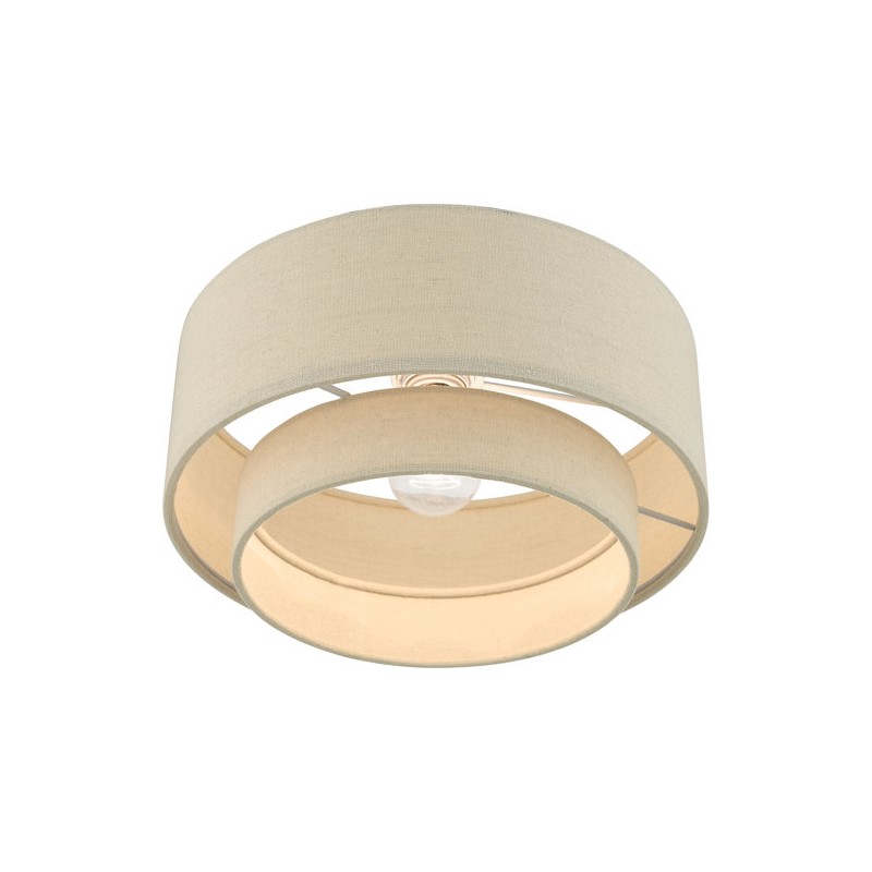 Isla Modern Drum Linen Blend Semi Flush Mount