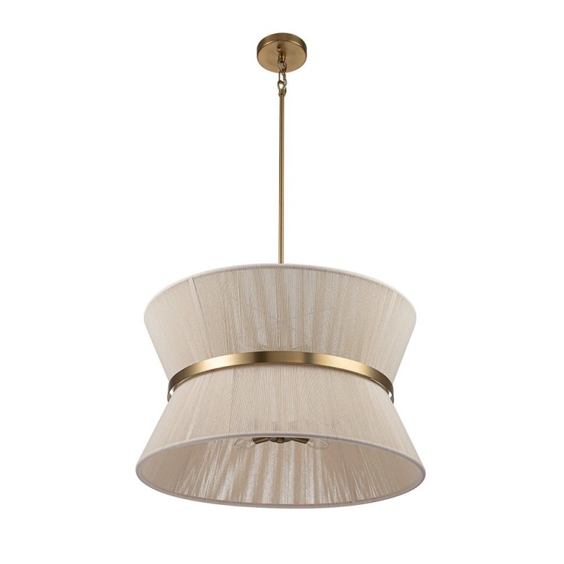 Emily Modern 4 Light Rope Shade Drum Chandelier