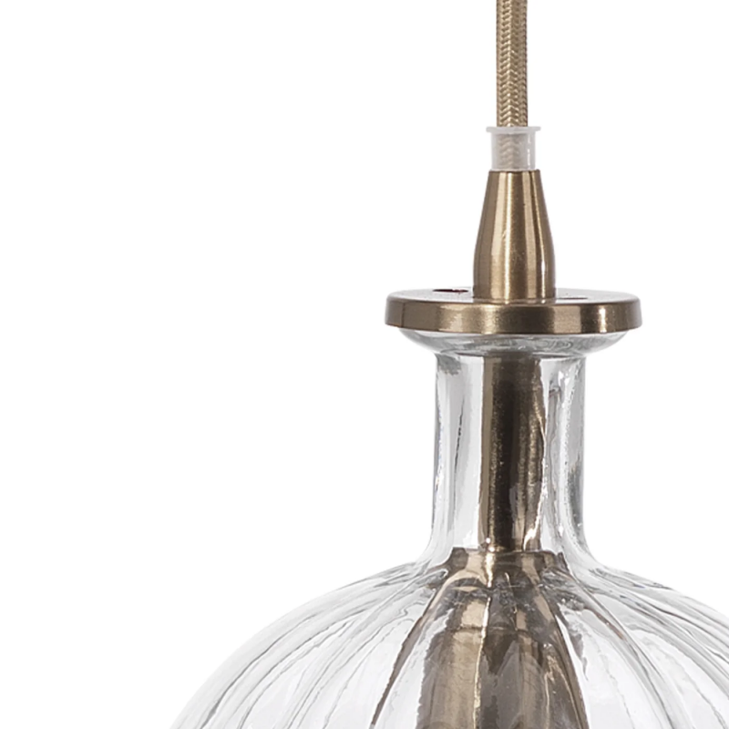 Billie Modern Ribbed Glass Carafe Pendant Light