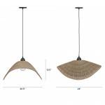 Holli Organic Boho Wicker Rattan Pendant Light