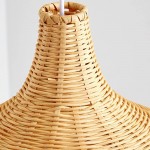 Galatea Boho Bell Shaped Rattan Chandelier