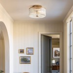 Claude Farmhouse Striped Glass Drum Ceiling Light