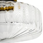 Levi Farmhouse Ribbed Glass Brass Ceiling Light