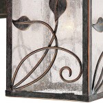 Bliss French Rustic Iron Lantern Seedy Glass Sconce