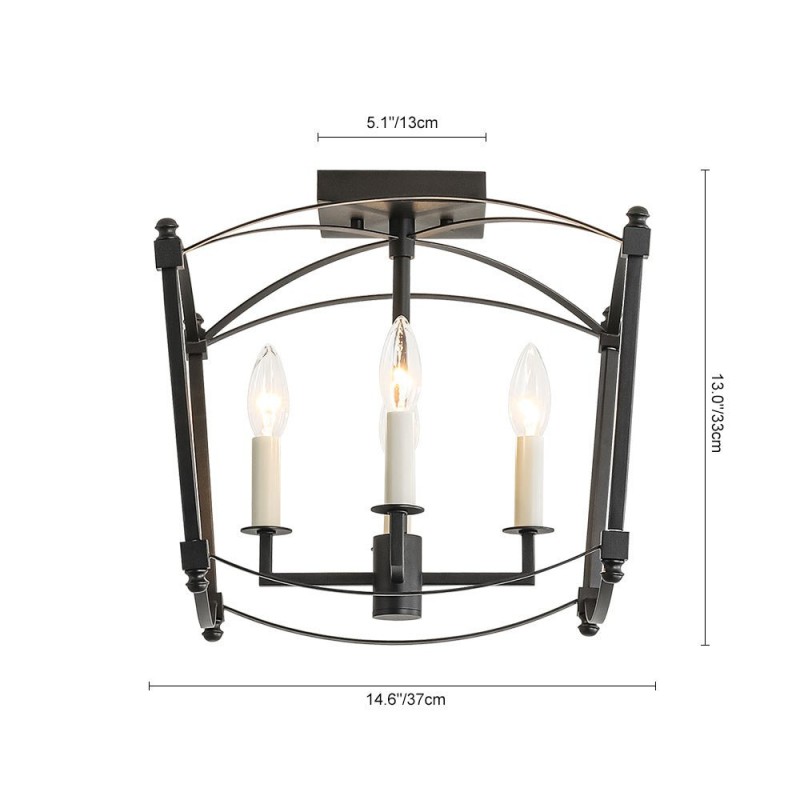 Celeste Retro 4 Light Open Frame Lantern Cage Ceiling Light