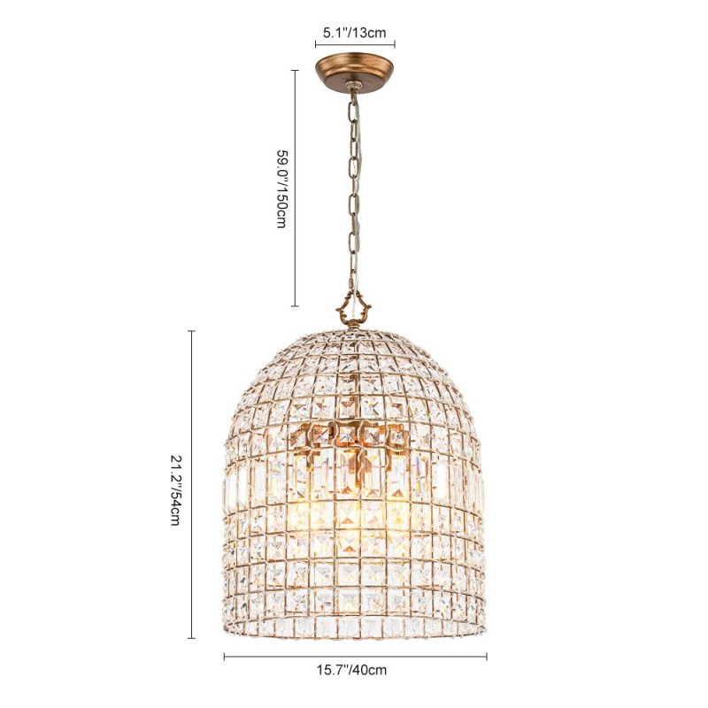 Zelda French Crystal Birdcage Pendant Light