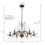 Thadder French Country 9 Light Bronze Crystal Chandelier