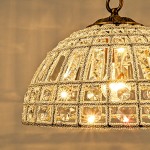Zeldan Modern French Antique Bronze Dome Crystal Chandelier