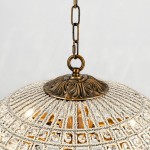 Zeldan Modern French Antique Bronze Dome Crystal Chandelier