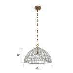 Zeldan Modern French Antique Bronze Dome Crystal Chandelier