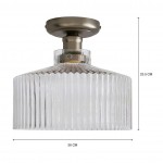 Bramwell Industrial Ribbed Glass Flush Mount Ceiling Light