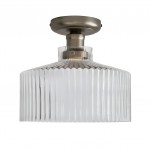 Bramwell Industrial Ribbed Glass Flush Mount Ceiling Light