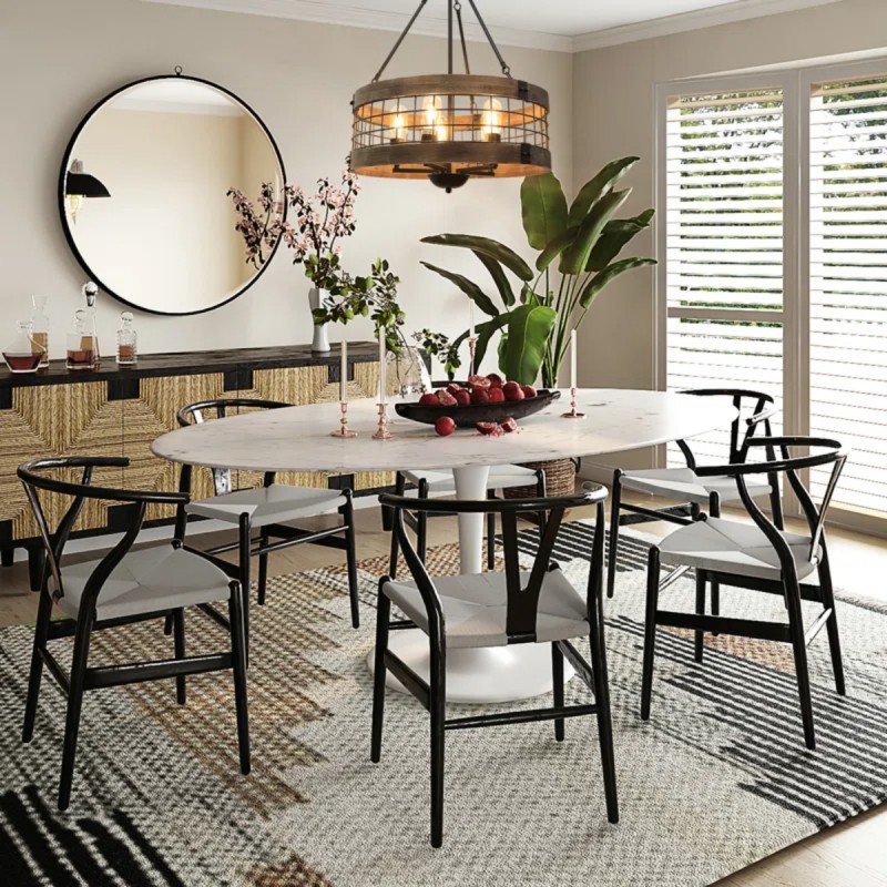 Blythe Rustic Industrial 5-Light Drum Chandelier