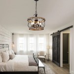Cael Farmhouse Drum Wood Cage Pendant Light