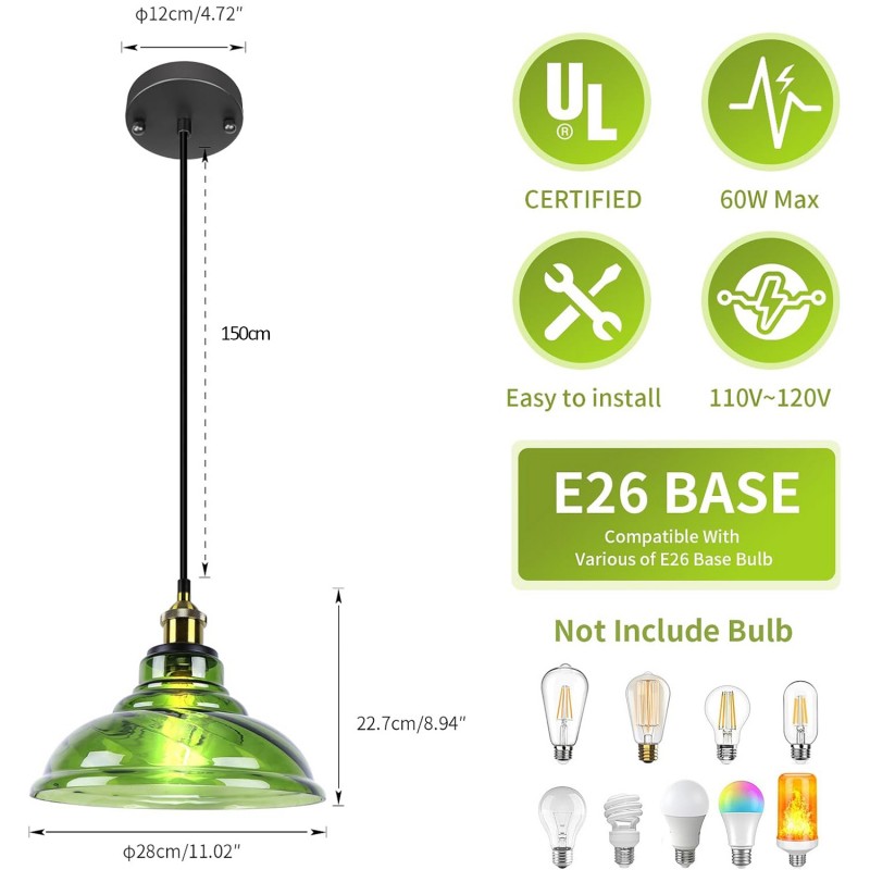 Benjin Modern Colorful Trumpet Glass Pendant Light