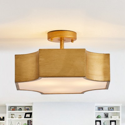 Alden 3-Light Drum Shade Semi Flush Mount