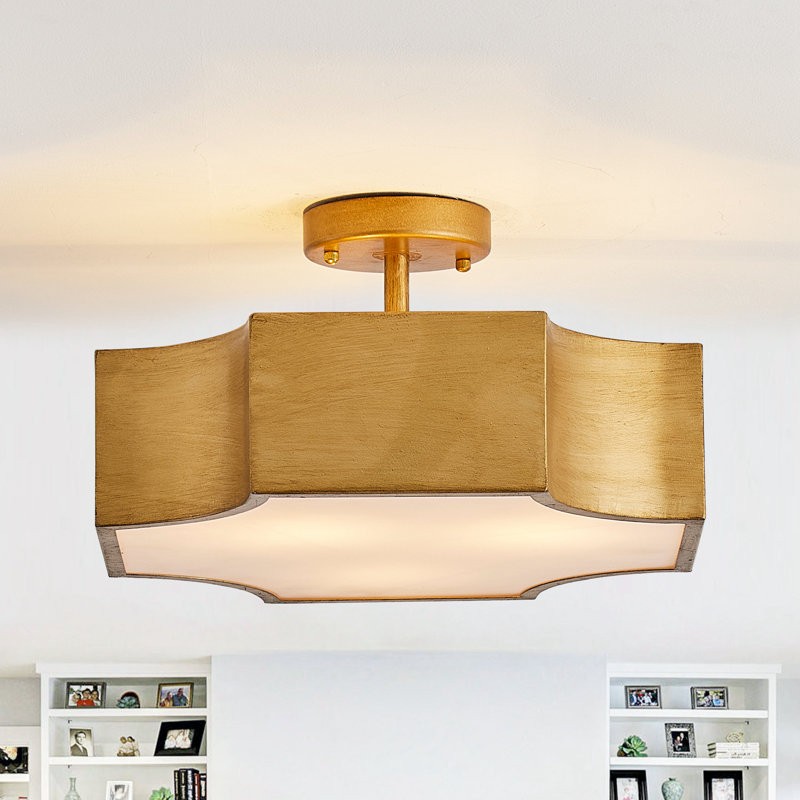 Alden 3-Light Drum Shade Semi Flush Mount
