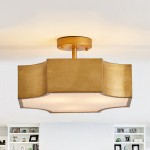 Phelith Modern Multi Heads Wood LED Ceiling Light