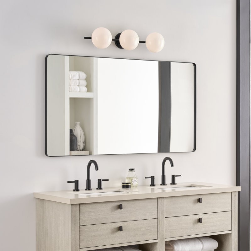 Larian White Glass Globe Bathroom Vanity Light