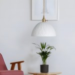 Carlo KiKi Fluted Ceramic Brass Pendant Light