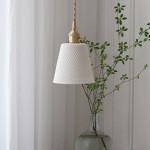 Carlo KiKi Fluted Ceramic Brass Pendant Light