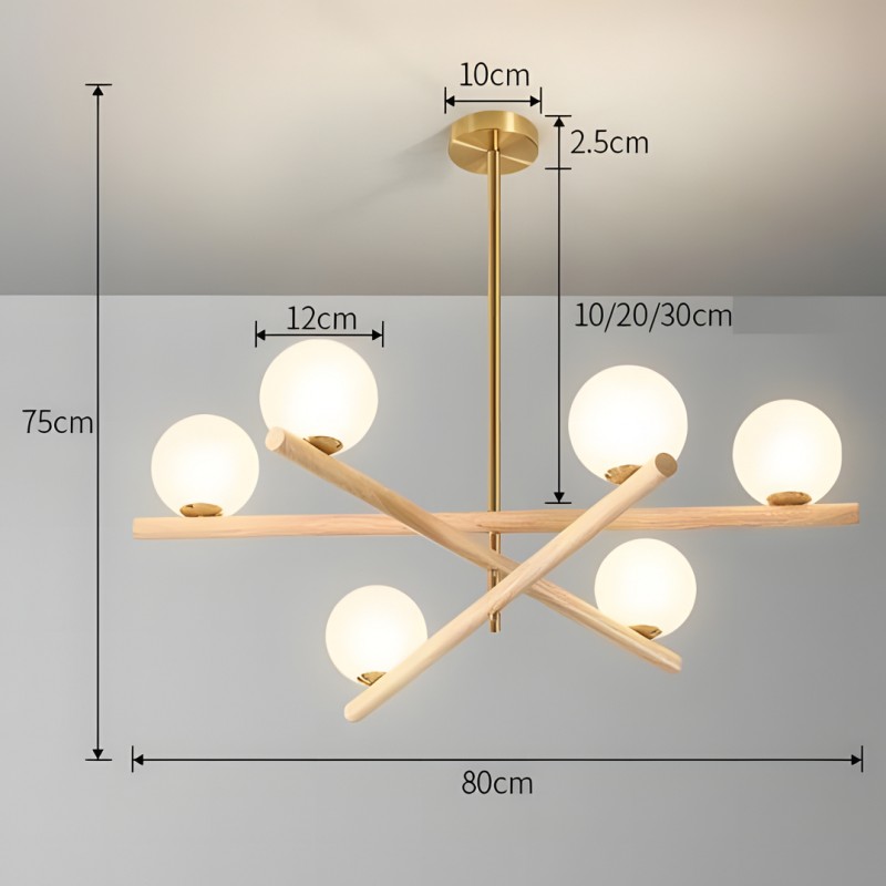 Delilah Minimalist Line Ball Chandelier
