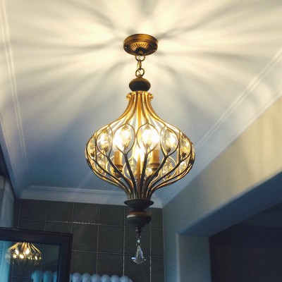 Keir French Luxury Retro Crystal Cage Chandelier